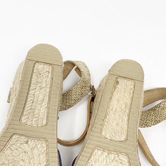 White Mountain  Blue Silver Studded Woven Heel 8 - Picture 9 of 10